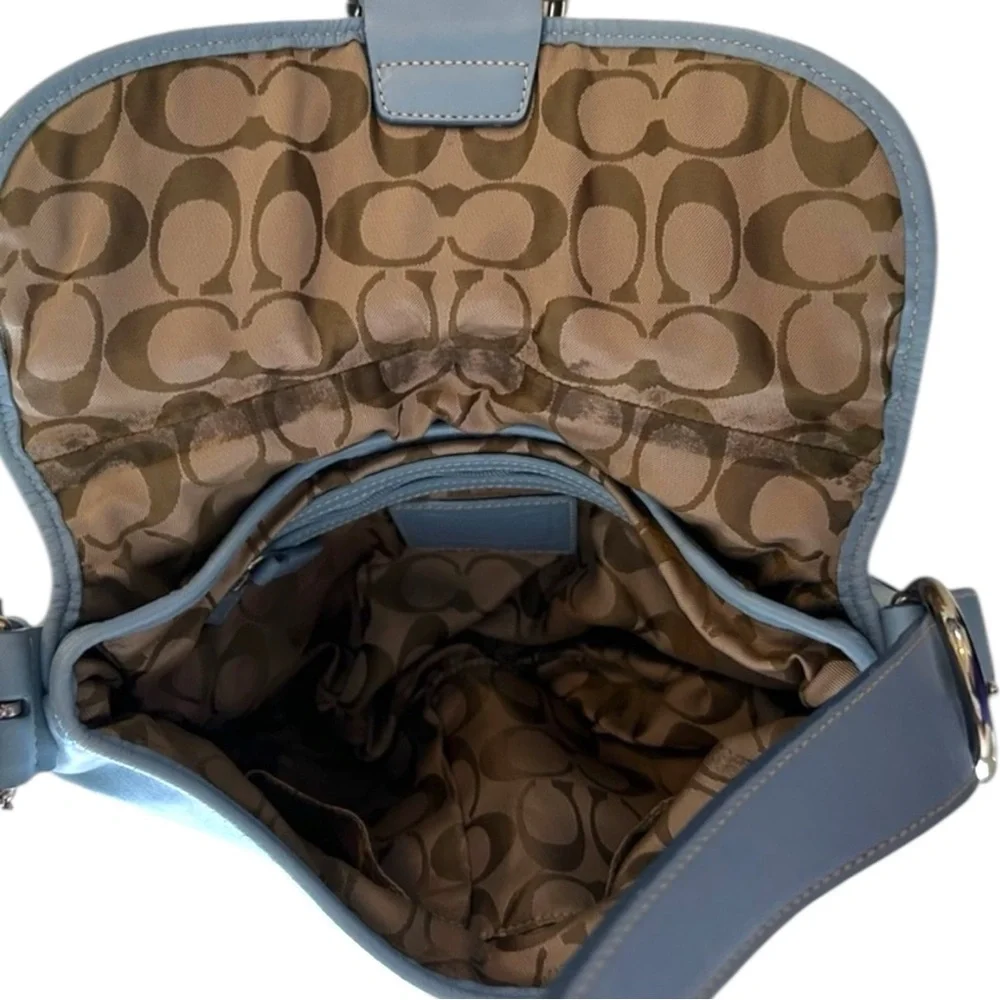 Coach Vintage Style 9248 Blue Leather signature soho bag RARE y2k
